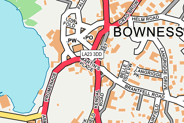 LA23 3DD map - OS OpenMap – Local (Ordnance Survey) LA23 3DD map - OS OpenMap – Local (Ordnance Survey)