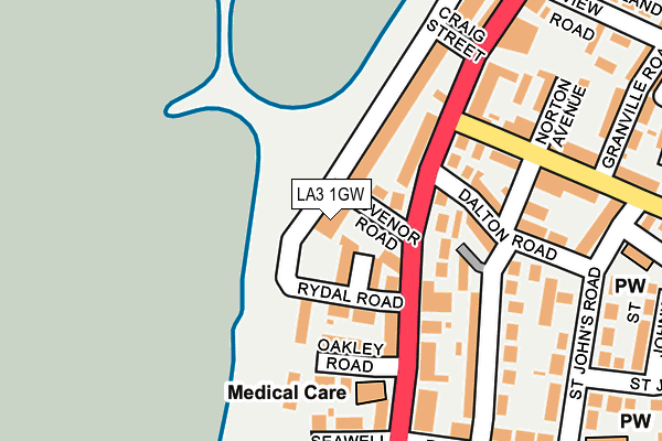 LA3 1GW map - OS OpenMap – Local (Ordnance Survey) LA3 1GW map - OS OpenMap – Local (Ordnance Survey)