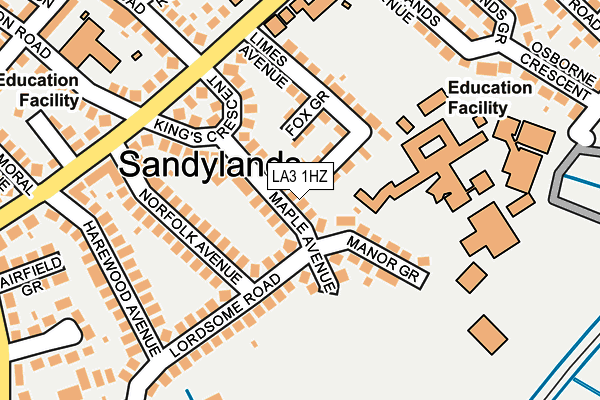 LA3 1HZ map - OS OpenMap – Local (Ordnance Survey) LA3 1HZ map - OS OpenMap – Local (Ordnance Survey)