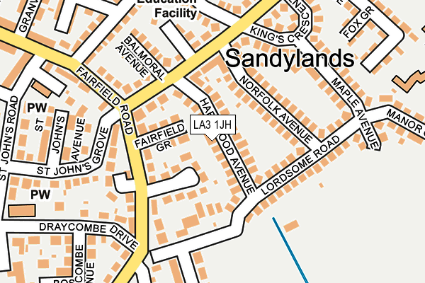 LA3 1JH map - OS OpenMap – Local (Ordnance Survey)