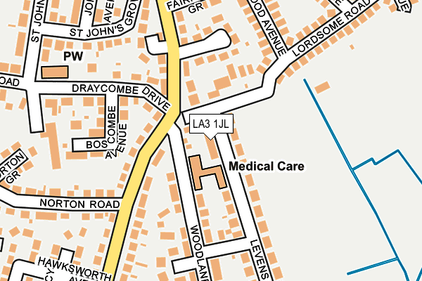 LA3 1JL map - OS OpenMap – Local (Ordnance Survey) LA3 1JL map - OS OpenMap – Local (Ordnance Survey)