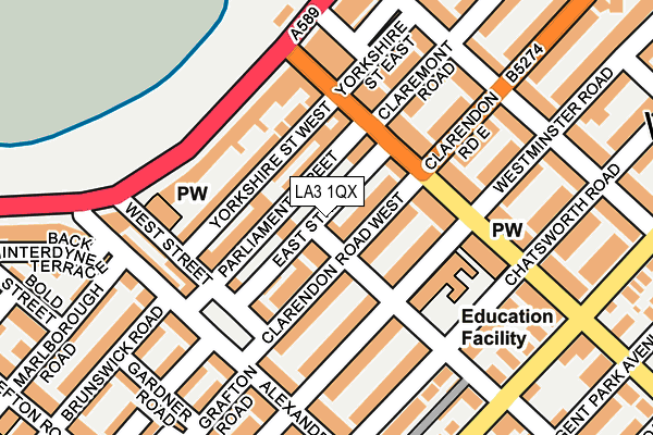 LA3 1QX map - OS OpenMap – Local (Ordnance Survey) LA3 1QX map - OS OpenMap – Local (Ordnance Survey)