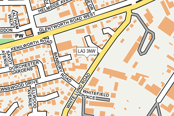 LA3 3NW map - OS OpenMap – Local (Ordnance Survey) LA3 3NW map - OS OpenMap – Local (Ordnance Survey)