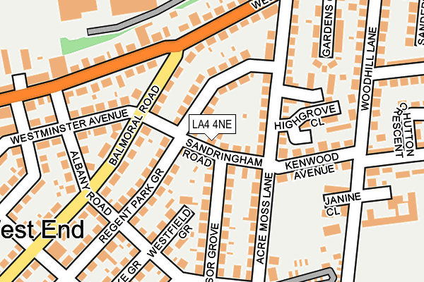 LA4 4NE map - OS OpenMap – Local (Ordnance Survey) LA4 4NE map - OS OpenMap – Local (Ordnance Survey)