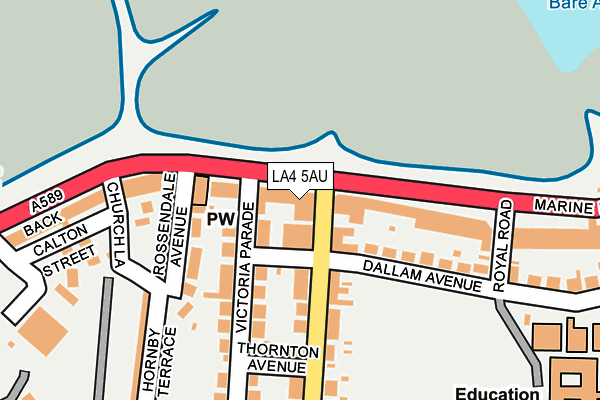 LA4 5AU map - OS OpenMap – Local (Ordnance Survey) LA4 5AU map - OS OpenMap – Local (Ordnance Survey)