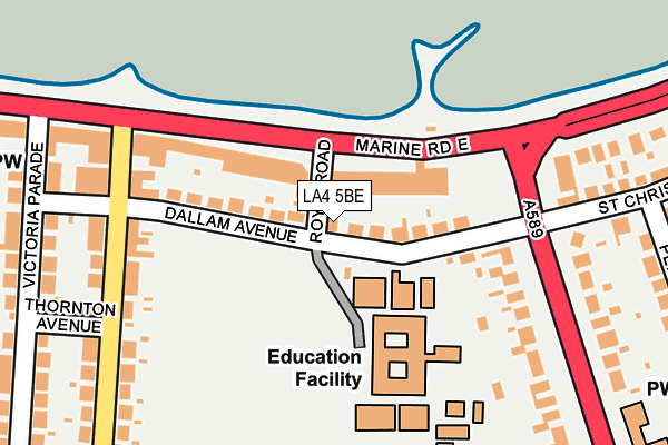 LA4 5BE map - OS OpenMap – Local (Ordnance Survey) LA4 5BE map - OS OpenMap – Local (Ordnance Survey)