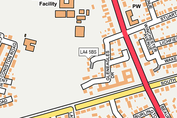 LA4 5BS map - OS OpenMap – Local (Ordnance Survey) LA4 5BS map - OS OpenMap – Local (Ordnance Survey)