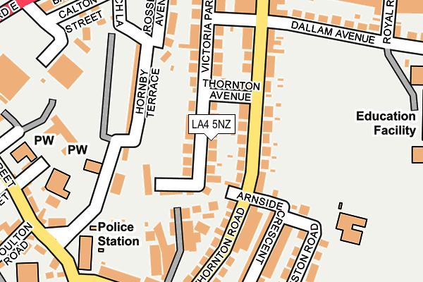 LA4 5NZ map - OS OpenMap – Local (Ordnance Survey) LA4 5NZ map - OS OpenMap – Local (Ordnance Survey)