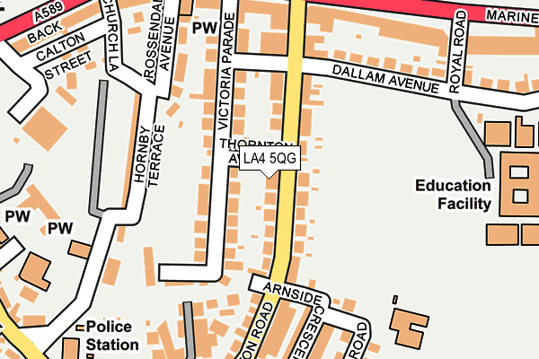 LA4 5QG map - OS OpenMap – Local (Ordnance Survey) LA4 5QG map - OS OpenMap – Local (Ordnance Survey)