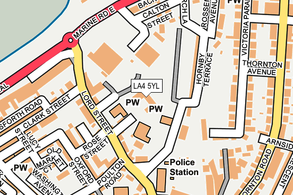 LA4 5YL map - OS OpenMap – Local (Ordnance Survey) LA4 5YL map - OS OpenMap – Local (Ordnance Survey)