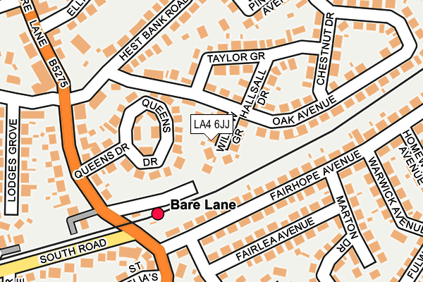LA4 6JJ map - OS OpenMap – Local (Ordnance Survey)