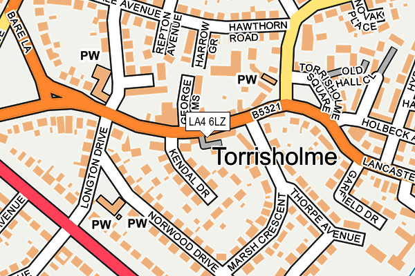 LA4 6LZ map - OS OpenMap – Local (Ordnance Survey) LA4 6LZ map - OS OpenMap – Local (Ordnance Survey)