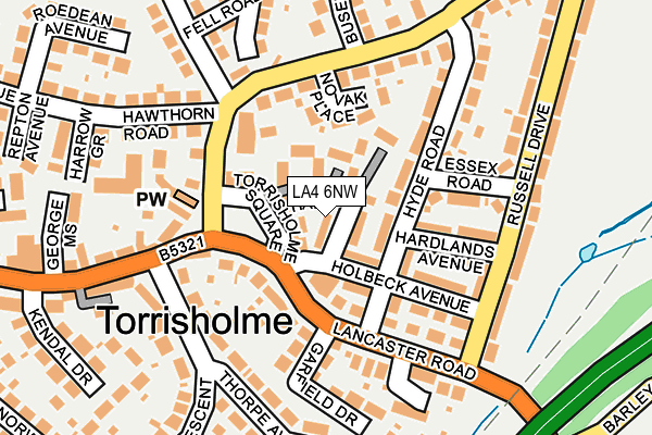 LA4 6NW map - OS OpenMap – Local (Ordnance Survey) LA4 6NW map - OS OpenMap – Local (Ordnance Survey)