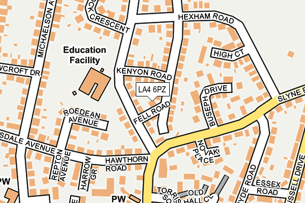 LA4 6PZ map - OS OpenMap – Local (Ordnance Survey) LA4 6PZ map - OS OpenMap – Local (Ordnance Survey)