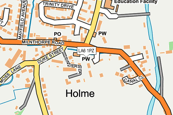LA6 1PZ map - OS OpenMap – Local (Ordnance Survey)