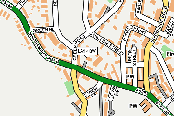 LA9 4QW map - OS OpenMap – Local (Ordnance Survey) LA9 4QW map - OS OpenMap – Local (Ordnance Survey)