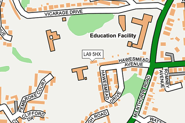 LA9 5HX map - OS OpenMap – Local (Ordnance Survey) LA9 5HX map - OS OpenMap – Local (Ordnance Survey)
