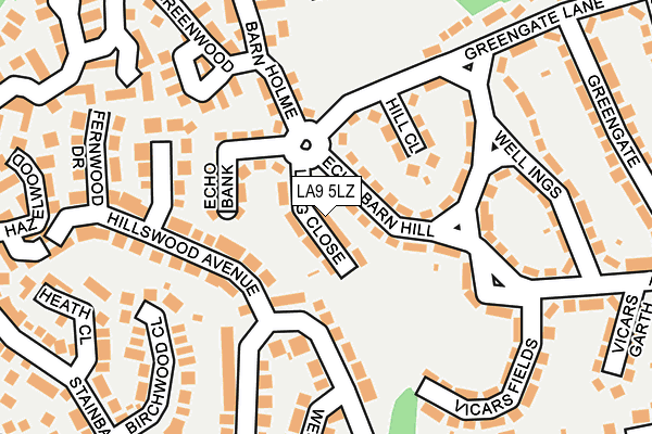 LA9 5LZ map - OS OpenMap – Local (Ordnance Survey) LA9 5LZ map - OS OpenMap – Local (Ordnance Survey)