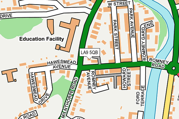 LA9 5QB map - OS OpenMap – Local (Ordnance Survey) LA9 5QB map - OS OpenMap – Local (Ordnance Survey)