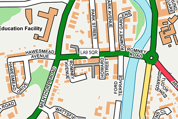 LA9 5QR map - OS OpenMap – Local (Ordnance Survey) LA9 5QR map - OS OpenMap – Local (Ordnance Survey)