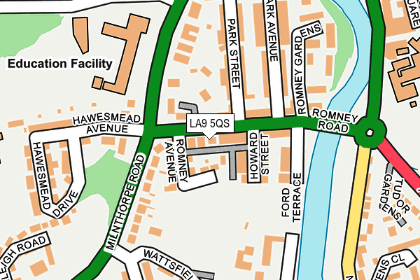 LA9 5QS map - OS OpenMap – Local (Ordnance Survey) LA9 5QS map - OS OpenMap – Local (Ordnance Survey)
