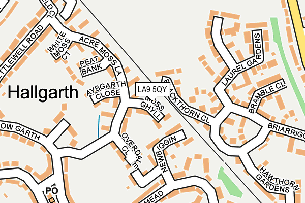 LA9 5QY map - OS OpenMap – Local (Ordnance Survey) LA9 5QY map - OS OpenMap – Local (Ordnance Survey)