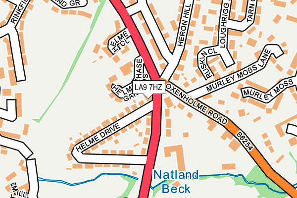 LA9 7HZ map - OS OpenMap – Local (Ordnance Survey)