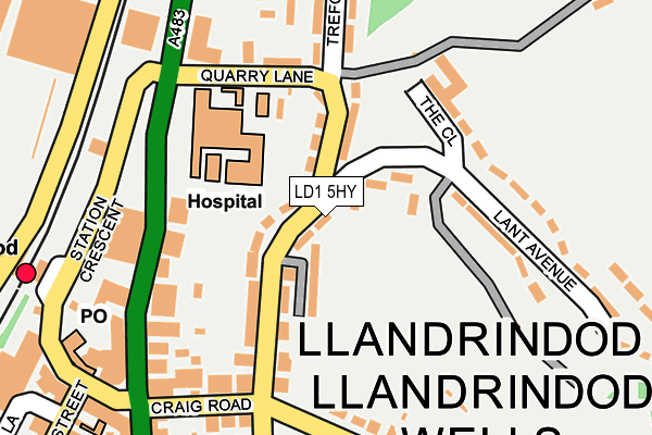 LD1 5HY map - OS OpenMap – Local (Ordnance Survey) LD1 5HY map - OS OpenMap – Local (Ordnance Survey)