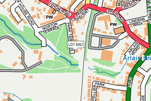 LD1 6AU map - OS OpenMap – Local (Ordnance Survey) LD1 6AU map - OS OpenMap – Local (Ordnance Survey)