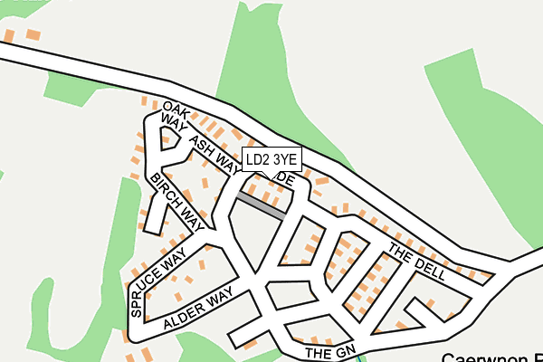 LD2 3YE map - OS OpenMap – Local (Ordnance Survey) LD2 3YE map - OS OpenMap – Local (Ordnance Survey)