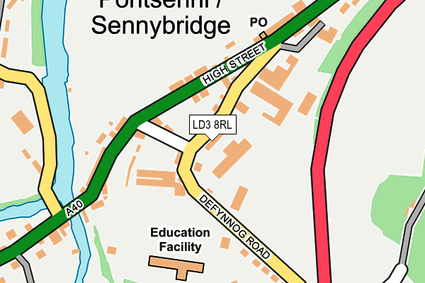 LD3 8RL map - OS OpenMap – Local (Ordnance Survey) LD3 8RL map - OS OpenMap – Local (Ordnance Survey)