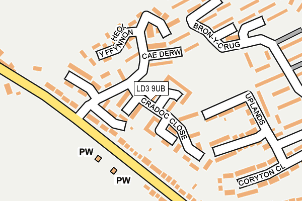 LD3 9UB map - OS OpenMap – Local (Ordnance Survey) LD3 9UB map - OS OpenMap – Local (Ordnance Survey)