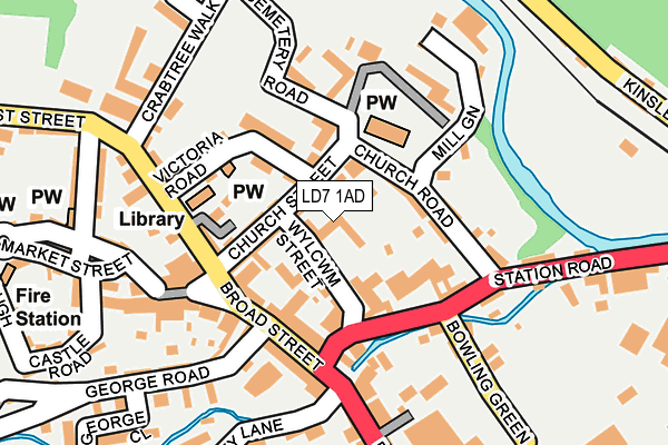 LD7 1AD map - OS OpenMap – Local (Ordnance Survey) LD7 1AD map - OS OpenMap – Local (Ordnance Survey)