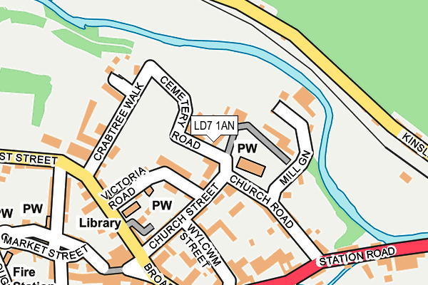 LD7 1AN map - OS OpenMap – Local (Ordnance Survey) LD7 1AN map - OS OpenMap – Local (Ordnance Survey)