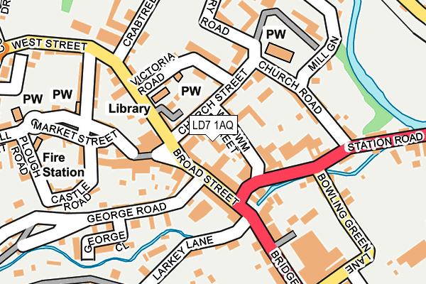 LD7 1AQ map - OS OpenMap – Local (Ordnance Survey) LD7 1AQ map - OS OpenMap – Local (Ordnance Survey)