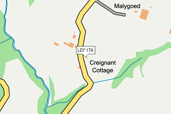 LD7 1TA map - OS OpenMap – Local (Ordnance Survey) LD7 1TA map - OS OpenMap – Local (Ordnance Survey)