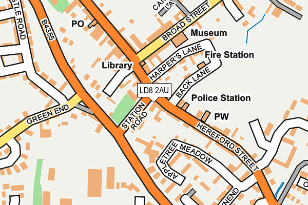 LD8 2AU map - OS OpenMap – Local (Ordnance Survey) LD8 2AU map - OS OpenMap – Local (Ordnance Survey)