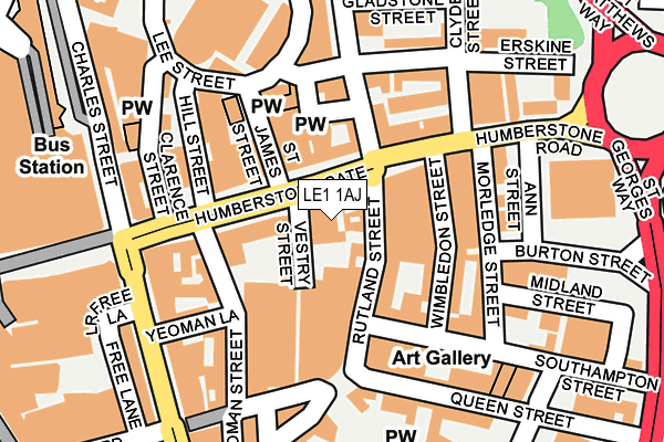 LE1 1AJ map - OS OpenMap – Local (Ordnance Survey) LE1 1AJ map - OS OpenMap – Local (Ordnance Survey)