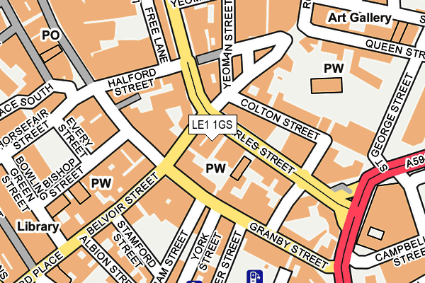 LE1 1GS map - OS OpenMap – Local (Ordnance Survey) LE1 1GS map - OS OpenMap – Local (Ordnance Survey)
