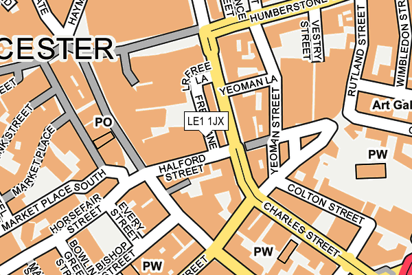 LE1 1JX map - OS OpenMap – Local (Ordnance Survey) LE1 1JX map - OS OpenMap – Local (Ordnance Survey)
