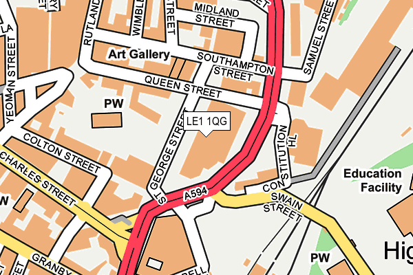 LE1 1QG map - OS OpenMap – Local (Ordnance Survey) LE1 1QG map - OS OpenMap – Local (Ordnance Survey)