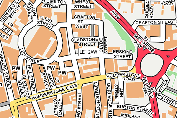 LE1 2AW map - OS OpenMap – Local (Ordnance Survey) LE1 2AW map - OS OpenMap – Local (Ordnance Survey)