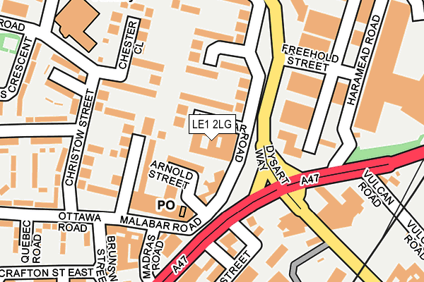 LE1 2LG map - OS OpenMap – Local (Ordnance Survey) LE1 2LG map - OS OpenMap – Local (Ordnance Survey)