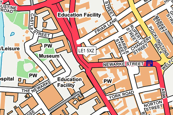 LE1 5XZ map - OS OpenMap – Local (Ordnance Survey) LE1 5XZ map - OS OpenMap – Local (Ordnance Survey)