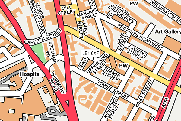 LE1 6XF map - OS OpenMap – Local (Ordnance Survey) LE1 6XF map - OS OpenMap – Local (Ordnance Survey)
