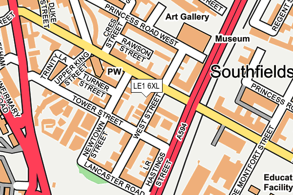 LE1 6XL map - OS OpenMap – Local (Ordnance Survey) LE1 6XL map - OS OpenMap – Local (Ordnance Survey)