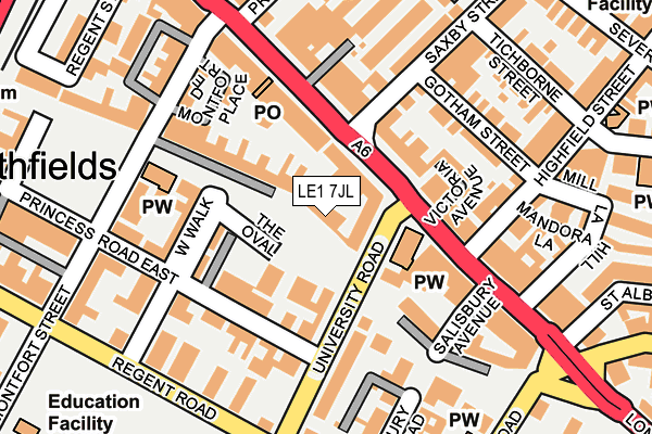 LE1 7JL map - OS OpenMap – Local (Ordnance Survey) LE1 7JL map - OS OpenMap – Local (Ordnance Survey)