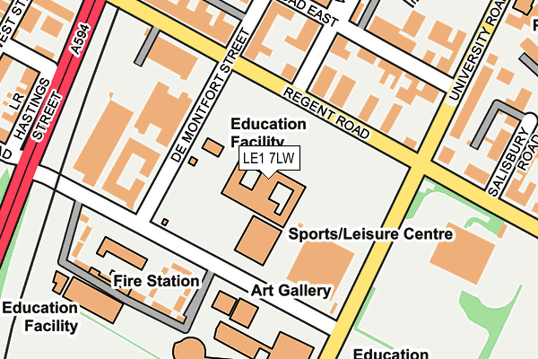 LE1 7LW map - OS OpenMap – Local (Ordnance Survey)