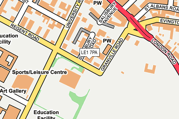 LE1 7PA map - OS OpenMap – Local (Ordnance Survey) LE1 7PA map - OS OpenMap – Local (Ordnance Survey)
