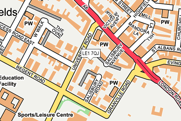 LE1 7QJ map - OS OpenMap – Local (Ordnance Survey) LE1 7QJ map - OS OpenMap – Local (Ordnance Survey)